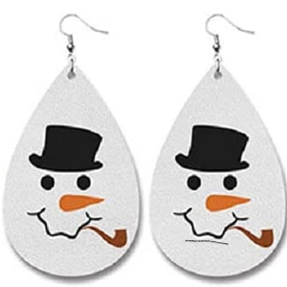 ( 3 for 15 )Leather Earrings Lightweight Leaf Dangle Teardrop Earrings